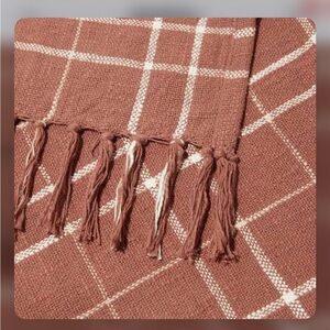 LITTLE KORBOOSE Woven Throw Blanket in Rust “50x60”